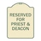 Signmission Reserved for Priest & Deacon Heavy-Gauge Aluminum Architectural Sign, 24" x 18", TG-1824-23179 A-DES-TG-1824-23179 - alternate 1